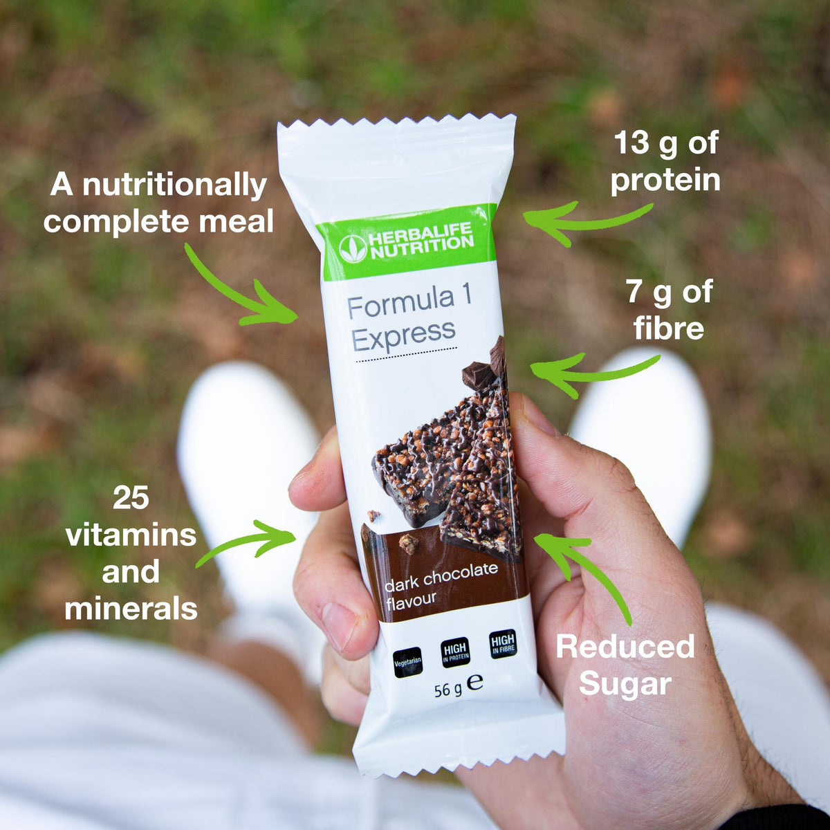 Formula 1 Express Healthy Meal Bars Dark Chocolate 7 bars per box – image 4